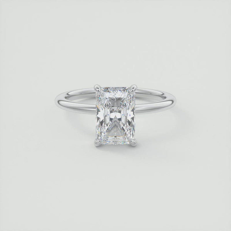 2CT Radiant Cut Moissanite Solitaire Engagement Ring