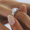 2.0CT Round Moissanite 3 Stones Pave Setting Engagement Ring