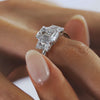 2CT Emerald Cut Moissanite 3 Stones Engagement Ring