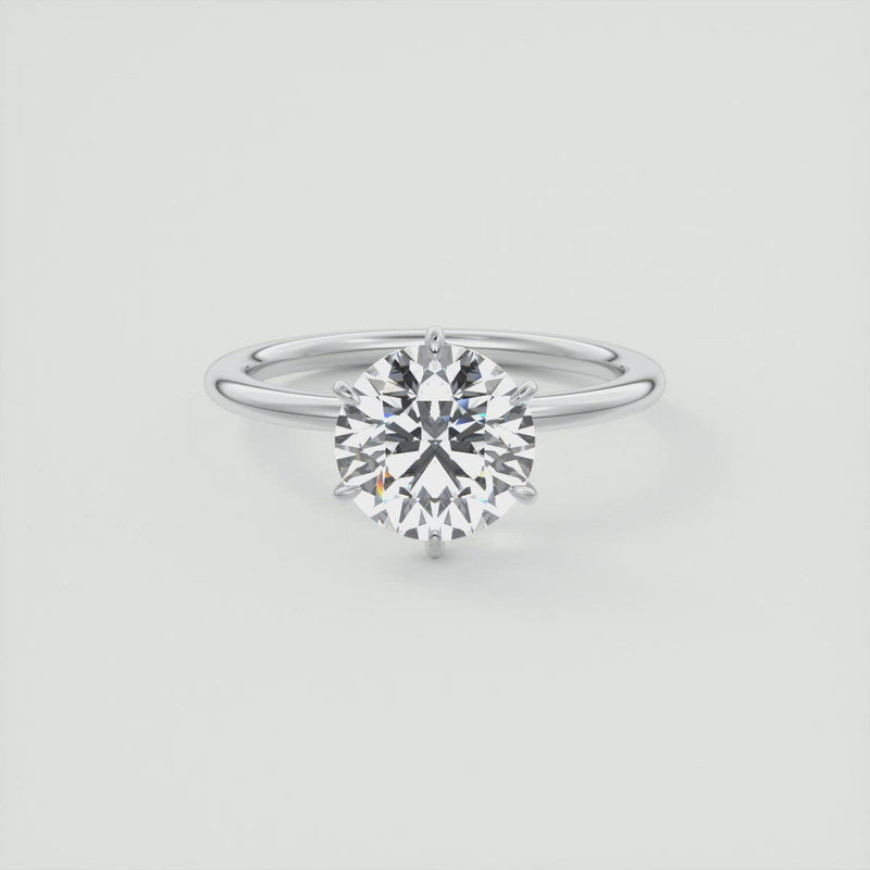 2CT Round Brilliant Cut Moissanite Solitaire Engagement Ring
