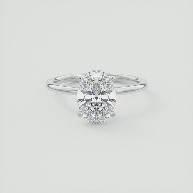 2CT Oval Cut Moissanite Solitaire Engagement Ring