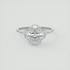 2.0CT Oval Moissanite 3 Stones Engagement Ring