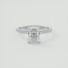 2CT Radiant Moissanite Solitaire Pave Setting Engagement Ring