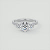 2.0CT Round Moissanite 3 Stones Pave Setting Engagement Ring
