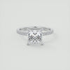 2CT Princess Moissanite Solitaire Pave Setting Engagement Ring