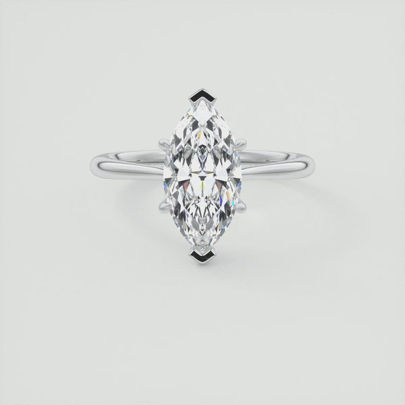 2CT Marquis Cut Moissanite Solitaire Engagement Ring