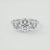 2CT Round Brilliant Cut Moissanite 3 Stones Engagement Ring