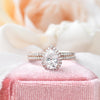 1.33CT Pear Cut Moissanite Halo Bridal Ring Set