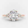 1.50ct Oval Cut Cluster Style Moissanite Engagement Ring