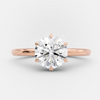 1.51ct Round Moissanite Solitaire 14K Rose Gold Engagement Ring