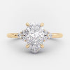 1.60CT Pear Cut Moissanite Cluster Engagement Ring