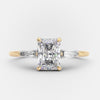 1.0CT Radiant Cut Moissanite 3 Stones Engagement Ring