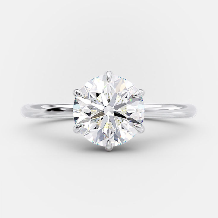 1.50ct Round Brilliant Cut Moissanite Solitaire Engagement Ring