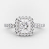 1.30ct Radiant Cut Halo Style Moissanite Diamond Engagement Ring