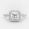 1.50ct Cushion Cut Moissanite Halo Style Diamond Engagement Ring