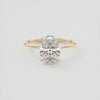 2CT Oval Moissanite Solitaire Engagement Ring With Hidden Halo Setting