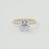 2CT Round Moissanite Solitaire Pave Setting Two Tone Engagement Ring