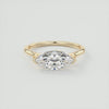 2CT East West Marquis Cut Half Bezel Solitaire Moissanite Engagement Ring