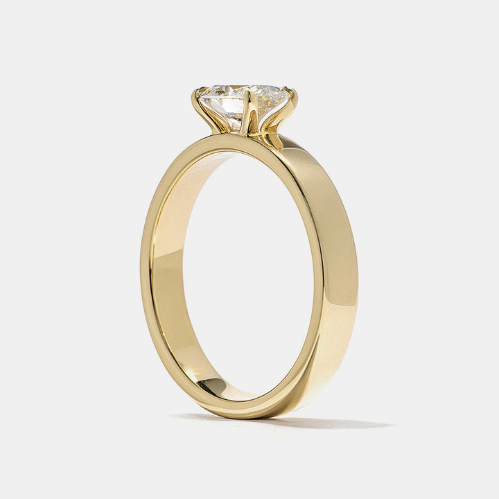 0.75CT-1.25CT East West Oval Cut Diamond Thick Solitaire Engagement Ring