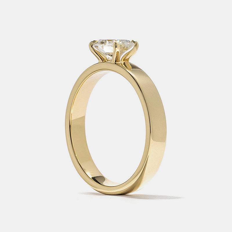 0.75CT-1.25CT East West Oval Cut Diamond Thick Solitaire Engagement Ring