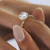 2CT Round Cut Moissanite Solitaire Pave Setting Engagement Ring