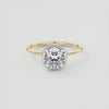 2CT Cushion Moissanite Bezel Solitaire Two Tone Engagement Ring