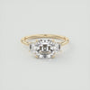 2CT  Asscher Cut Moissanite 3 Stones Engagement Ring