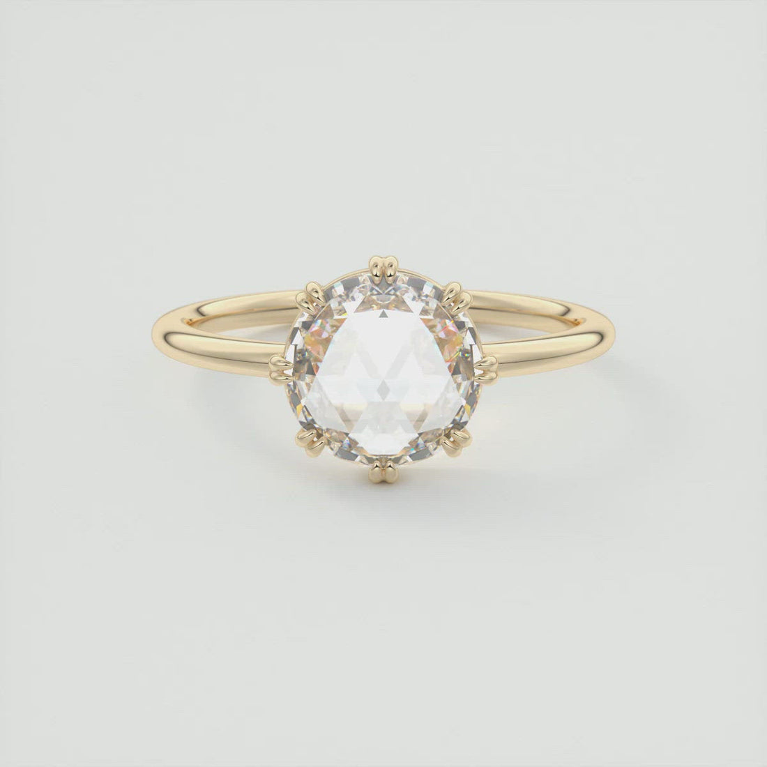 2CT Round Cut Moissanite Solitaire Double Prong Engagement Ring