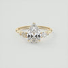 2CT Pear Cut Moissanite 3 Stones Engagement Ring