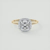 2CT Cushion Cut Moissanite Halo Engagement Ring