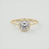 2CT Cushion Cut Moissanite Bezel Solitaire Engagement Ring