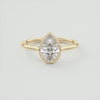 2CT Pear Cut Moissanite Bezel Solitaire Engagement Ring