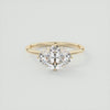 2CT East West Oval Cut Moissanite Hidden Halo Engagement Ring