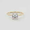2CT Cushion Moissanite Solitaire Engagement Ring With Hidden Halo Setting