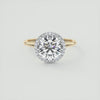 2CT Round Cut Moissanite Halo Engagement Ring