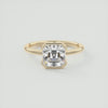 2CT Asscher Moissanite Half Bezel Solitaire Engagement Ring