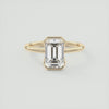 2CT Emerald Cut Moissanite Half Bezel Solitaire Engagement Ring
