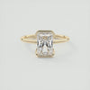 2CT Radiant Cut Moissanite Half Bezel Solitaire Engagement Ring