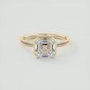 2CT Asscher Cut Moissanite Bezel Solitaire Engagement Ring