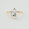 2CT Pear Cut Moissanite Half Bezel Solitaire Engagement Ring
