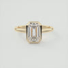 2CT Emerald Moissanite Bezel Solitaire Engagement Ring