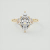 2.0CT Marquise Moissanite 3 Stones Engagement Ring