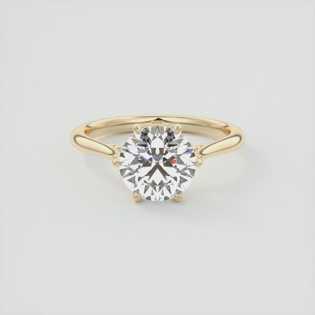 2CT Round Cut Moissanite Solitaire Diamond Engagement Ring