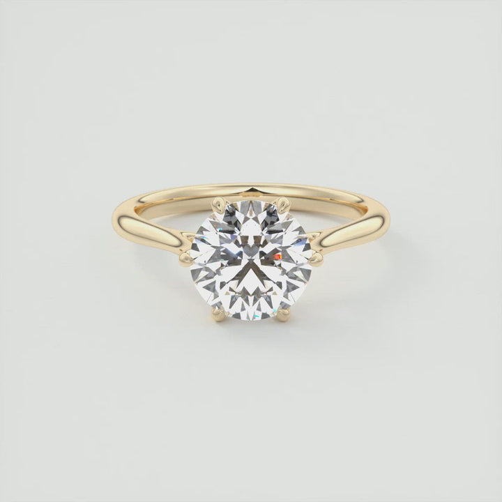 2CT Round Cut Moissanite Solitaire Diamond Engagement Ring