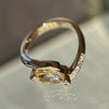 1.0CT-2.0CT Yellow Marquise Cut Moissanite Pave Diamond Engagement Ring