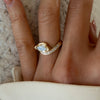 1.0CT-2.0CT Yellow Marquise Cut Moissanite Pave Diamond Engagement Ring