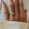 1.0CT-2.0CT Yellow Marquise Cut Moissanite Pave Diamond Engagement Ring