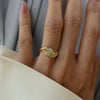 1.0CT-2.0CT Yellow Marquise Cut Moissanite Pave Diamond Engagement Ring