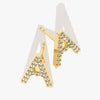 Round Moissanite Diamond Letter Personalized Earrings