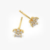 Round Flower Stud Moissanite Diamond Earrings for Women